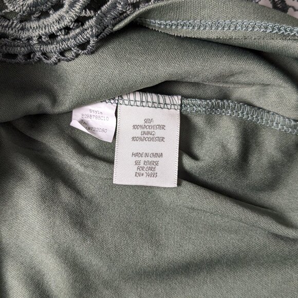 ADIVA Women's Crocheted Shoulder Strap Top Blouse Size M Forest Green - Picture 6 of 6